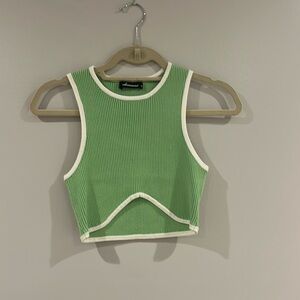 Worn once extremely soft, knitted cropped shirt